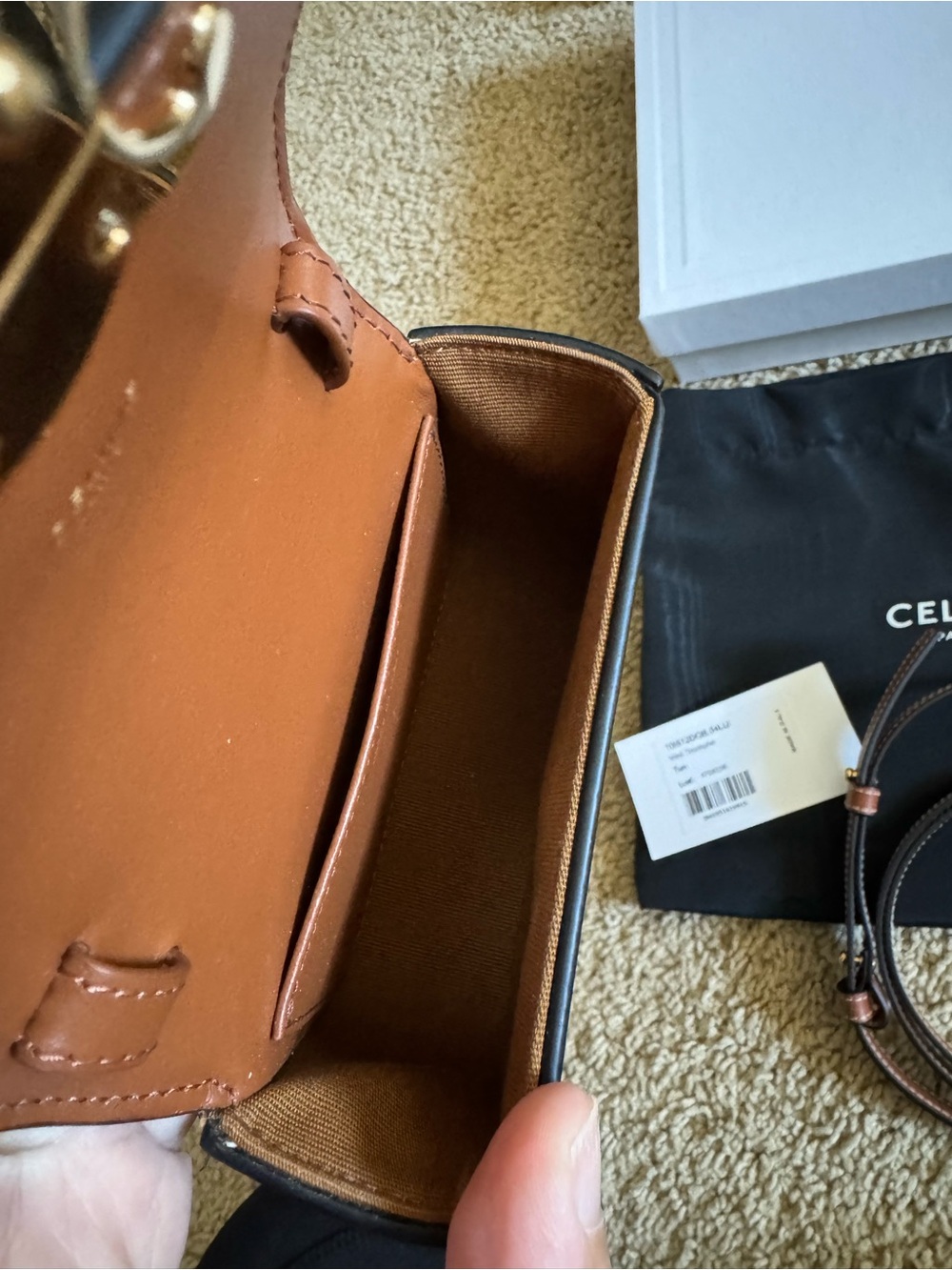 Authentic 💯 Celine Mini Triomphe Crossbody - Picture 8 of 11